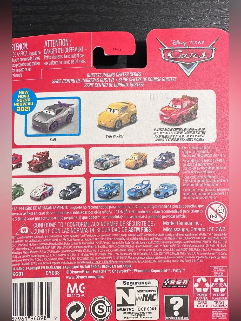 Mattel Disney Pixar Cars Mini Racers 3-Pack Metal Diecast Cars Unopened 2021